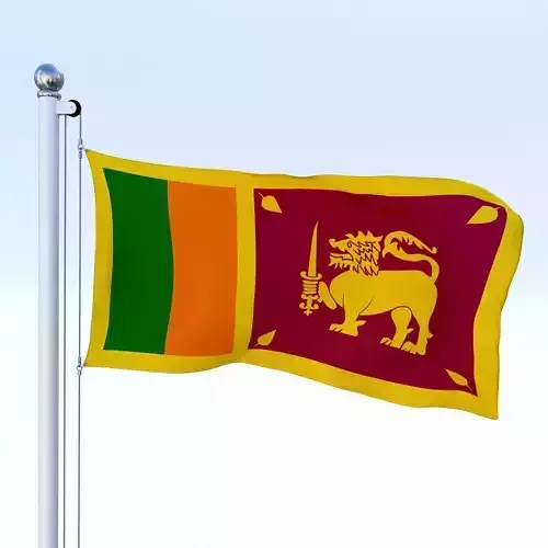 Animated Sri Lanka Flag Low-poly 3D model