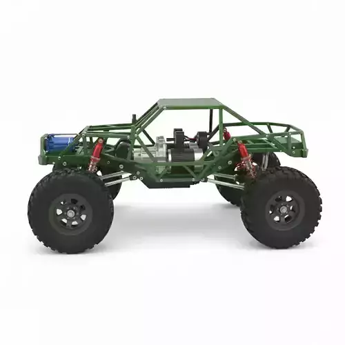 RC Rock Crawler Off Road Buggy Chassis Low-poly 3D model 4
