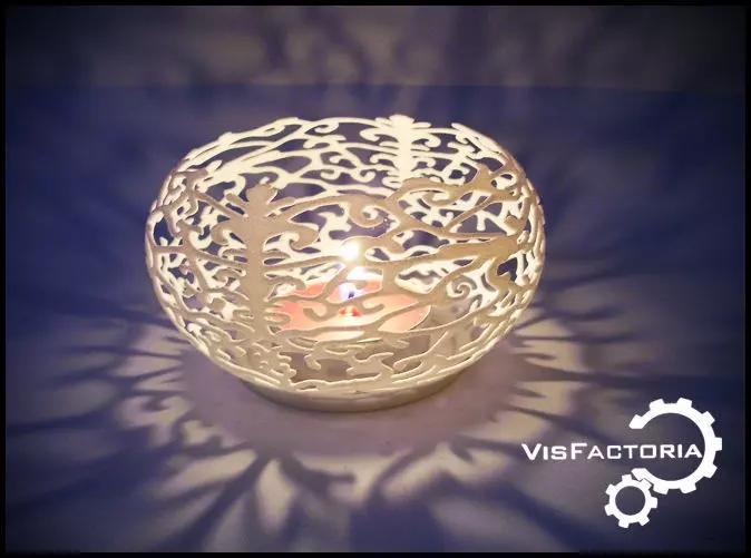 Floral Tea Light Shade 3D print model_0