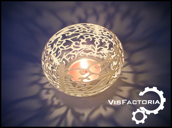 Floral Tea Light Shade 3D print model_1