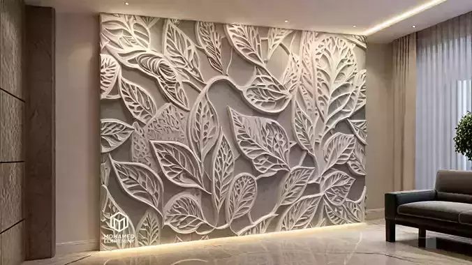  modern panel wall decor set relief stl mural CNC 276