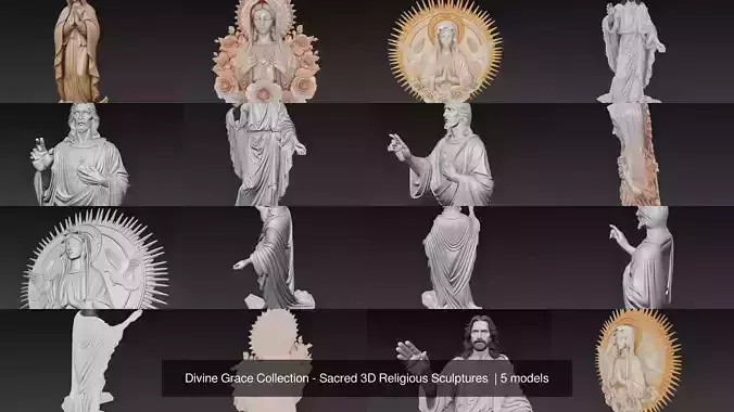 Divine Grace Collection - Sacred 3D Religious Sculptures 