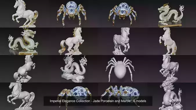 Imperial Elegance Collection - Jade Porcelain and Marble