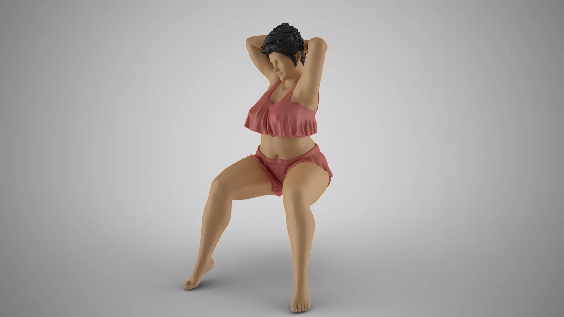 Woman in front of Mirror 3D print model