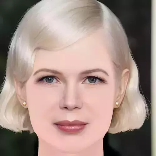 Michelle Williams Head - No Hair - Low poly head for game