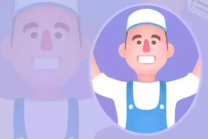 Stylized 3D Male Mechanic Character-Cartoon Happy Confident Pose