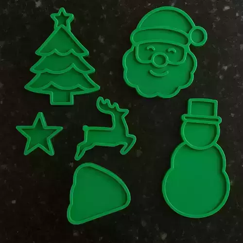 Hollow Christmas Cookie Cutter Set  SantaTree Reindeer Snowman  