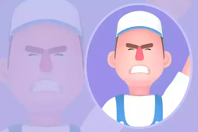 Stylized 3D Male Mechanic - Cartoon Protest Determined Pose