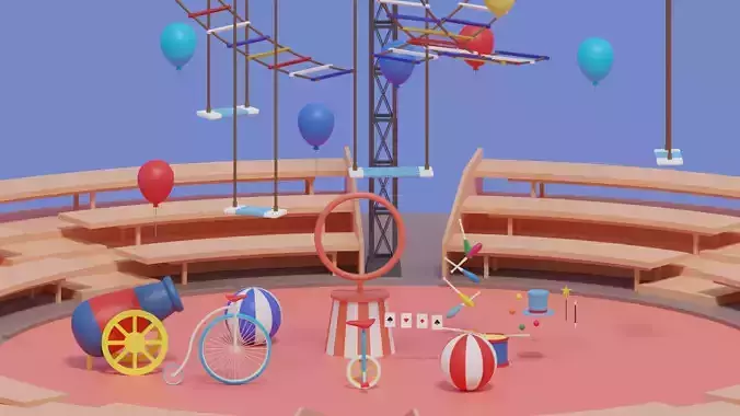 Circus Stage With Circus Props