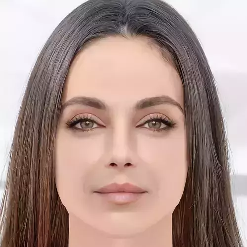 Mila Kunis Head - No Hair - Low poly head for game