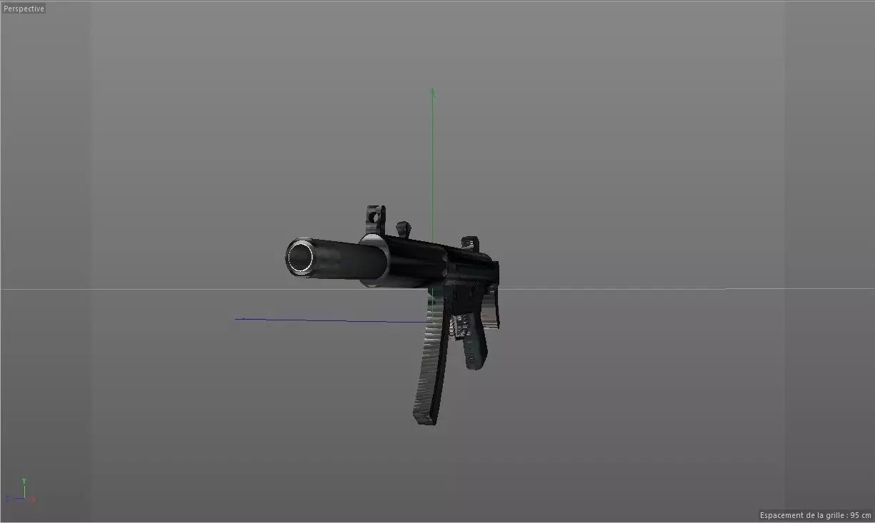 HK5-Silenced gun Free 3D model