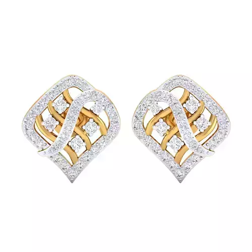  Diamond Studs Earrings Render 3dm STL SLC JCD OBJ FBX Details 