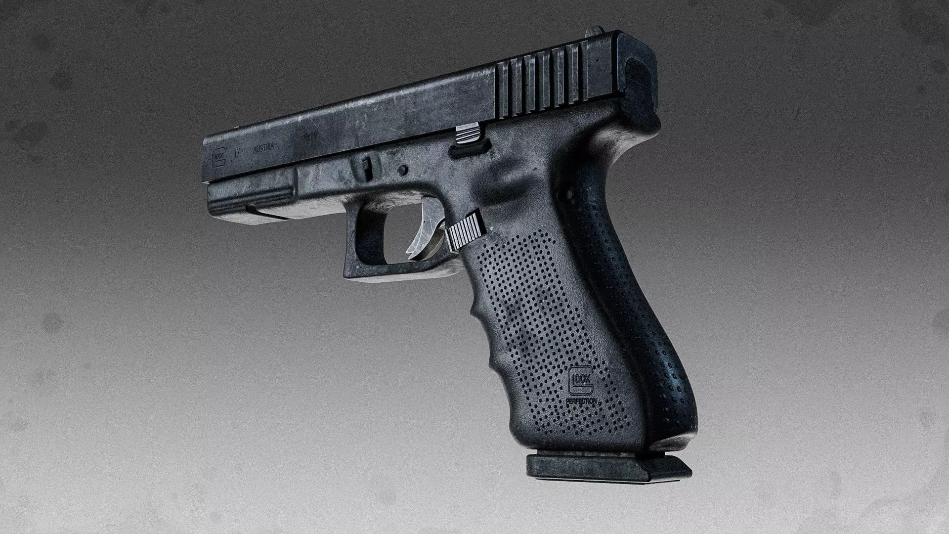 Black Glock 17 Pistol High Quality Model 3D model 3D model