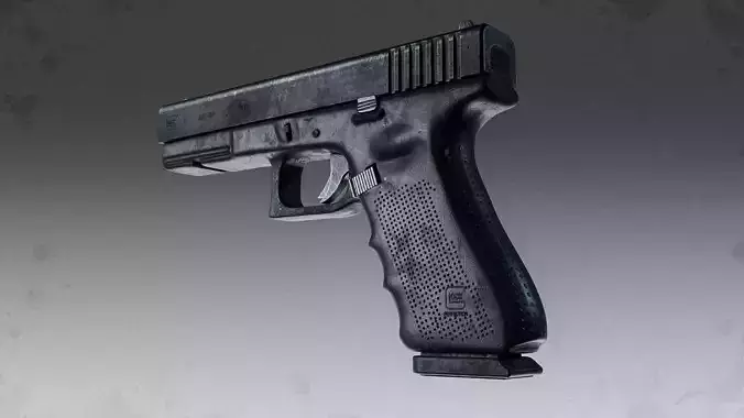 Black Glock 17 Pistol High Quality Model 3D model
