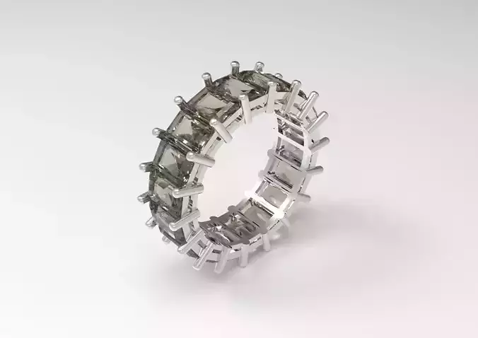 Eternity radiant stl 3d jewelry ring model rr0018