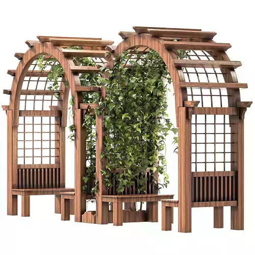 Wooden Garden Arbor 02