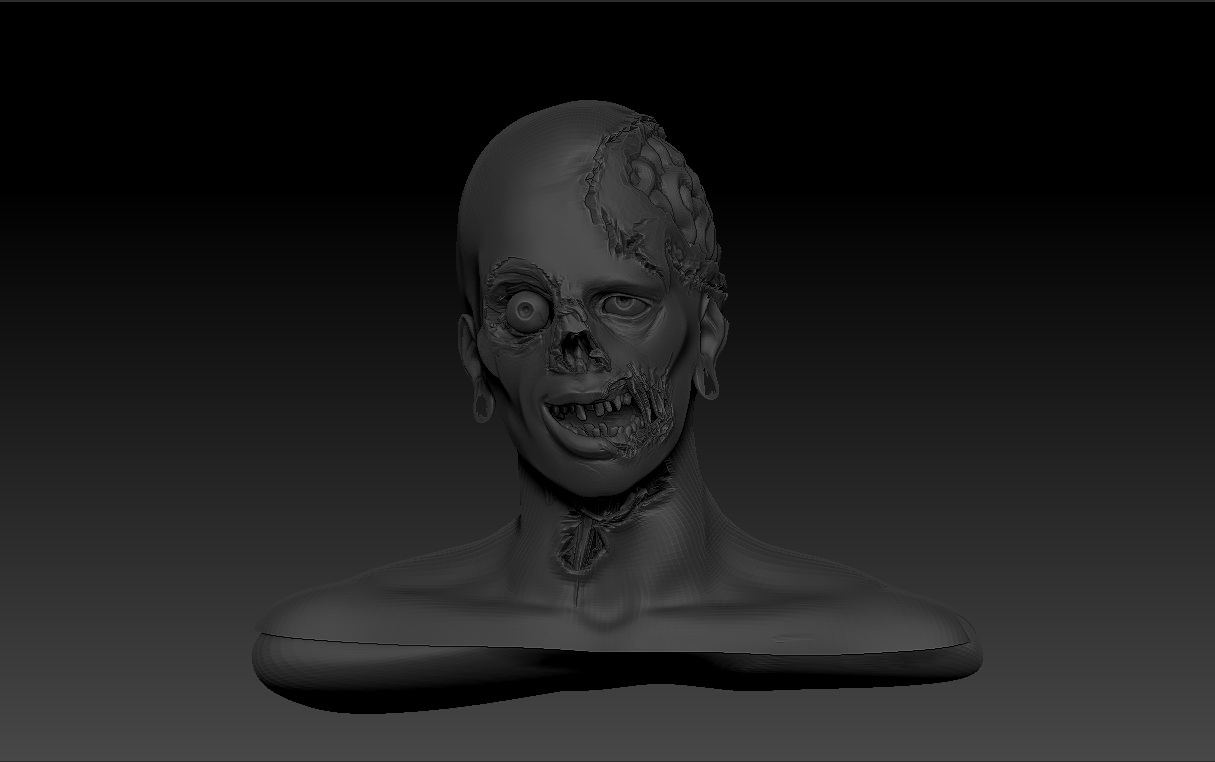 zombie face Free 3D model_3