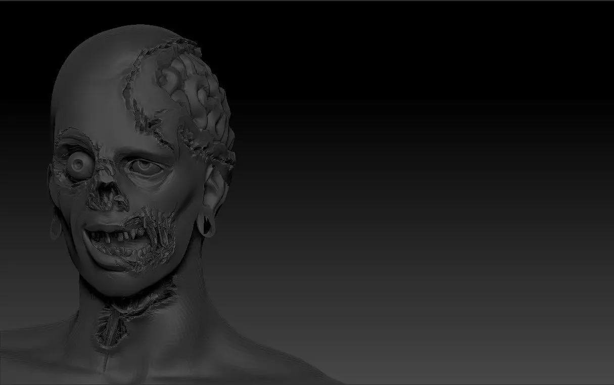 zombie face Free 3D model_0
