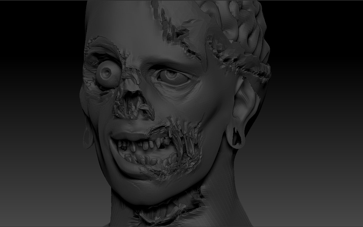 zombie face Free 3D model_1
