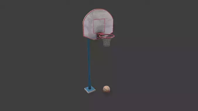 Old Basketball Hoop Low-poly PBR