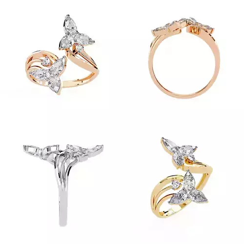 Unique Marquise and  Pear Diamond Ring