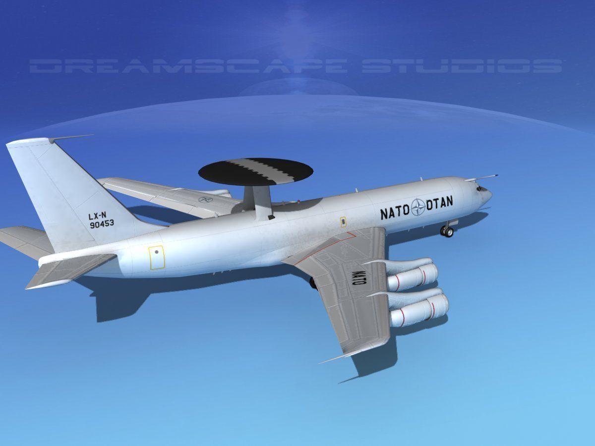 Boeing E-3B AWACS NATO 3D model_5