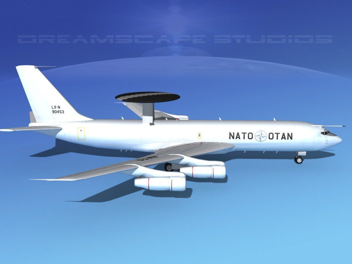 Boeing E-3B AWACS NATO 3D model_4
