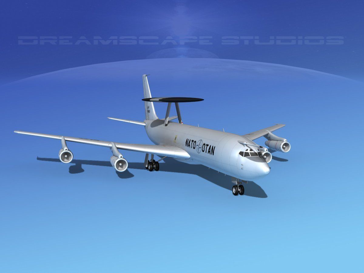 Boeing E-3B AWACS NATO 3D model_2