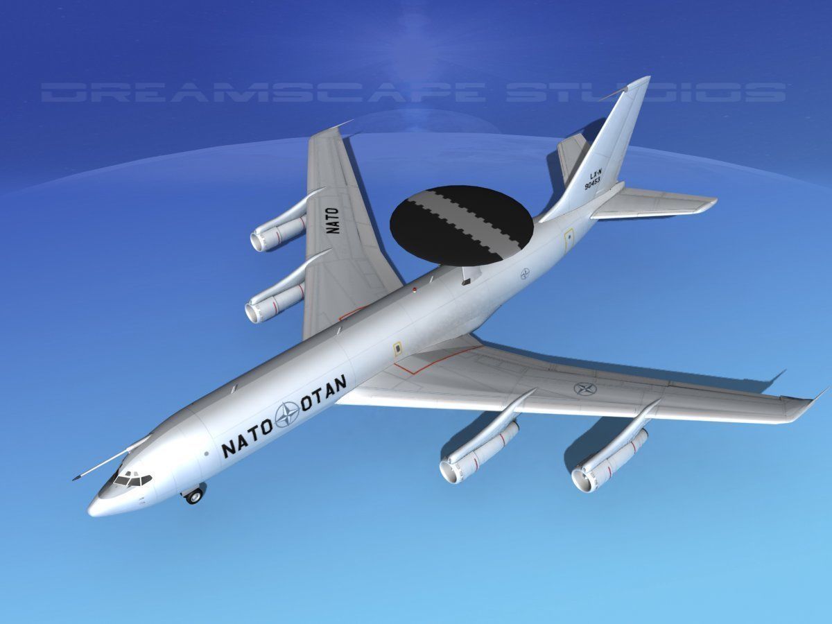 Boeing E-3B AWACS NATO 3D model_10