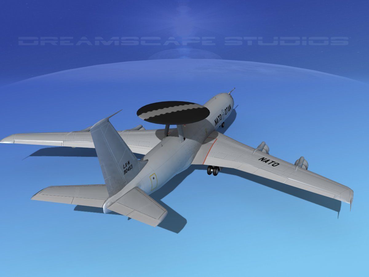 Boeing E-3B AWACS NATO 3D model_6