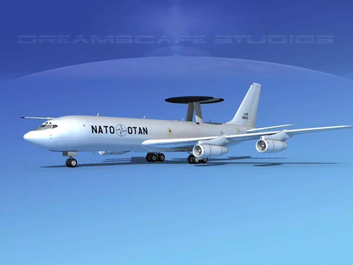 Boeing E-3B AWACS NATO 3D model_0
