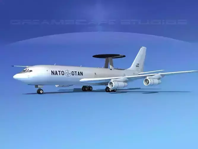 Boeing E-3B AWACS NATO 3D model