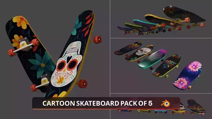 Skateboard Pack of 5 unique designs