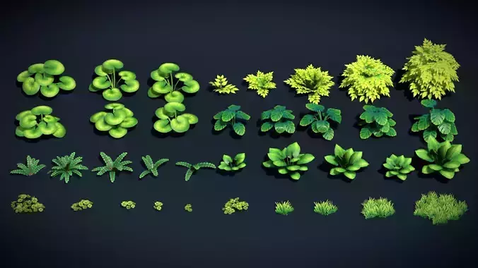 Sylora Bloomscape Stylized Foliage Plants Bush Grass Vol-1