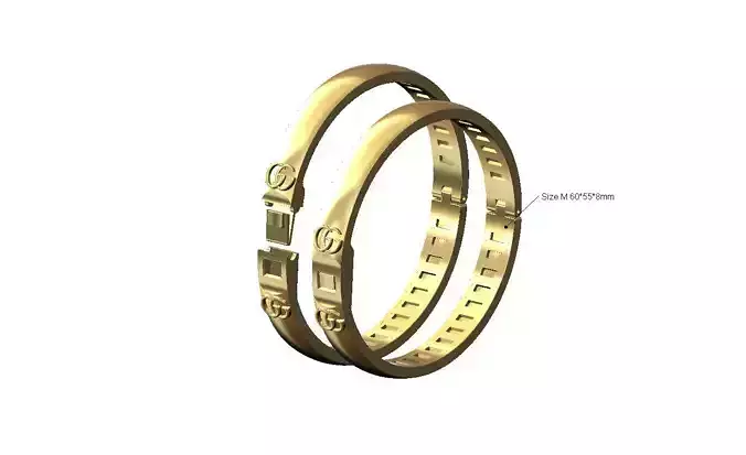 Minimalist rounded flexture clasp GG brand bracelet 