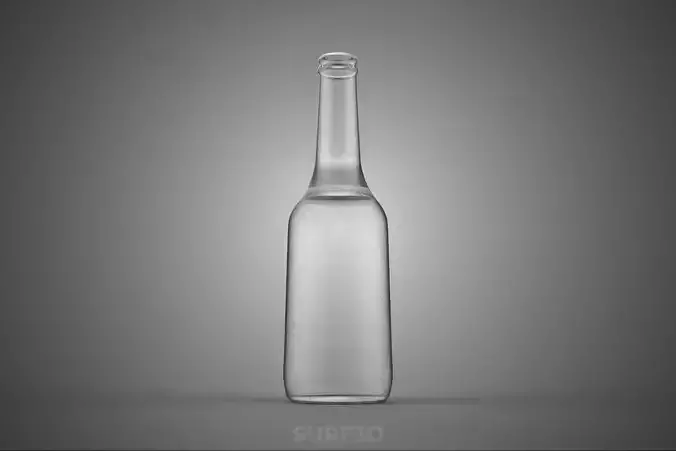 LONGNECK GLASS BOTTLE CONTAINER EMPTY CLEAR BEVERAGE SOFT DRINK 3D model 7