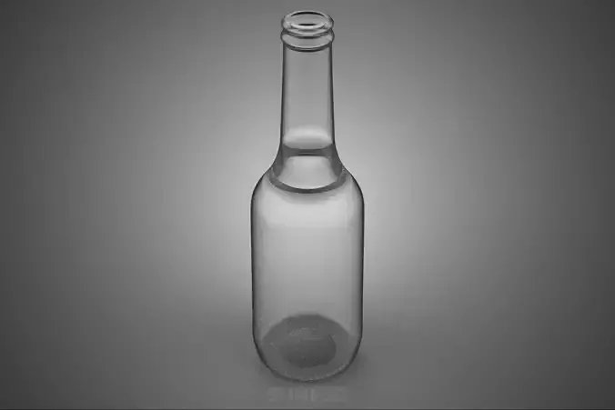 LONGNECK GLASS BOTTLE CONTAINER EMPTY CLEAR BEVERAGE SOFT DRINK 3D model 2