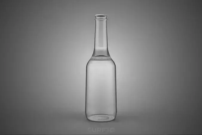 LONGNECK GLASS BOTTLE CONTAINER EMPTY CLEAR BEVERAGE SOFT DRINK 3D model 5