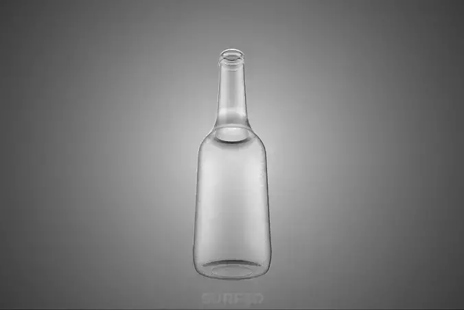 LONGNECK GLASS BOTTLE CONTAINER EMPTY CLEAR BEVERAGE SOFT DRINK 3D model 6