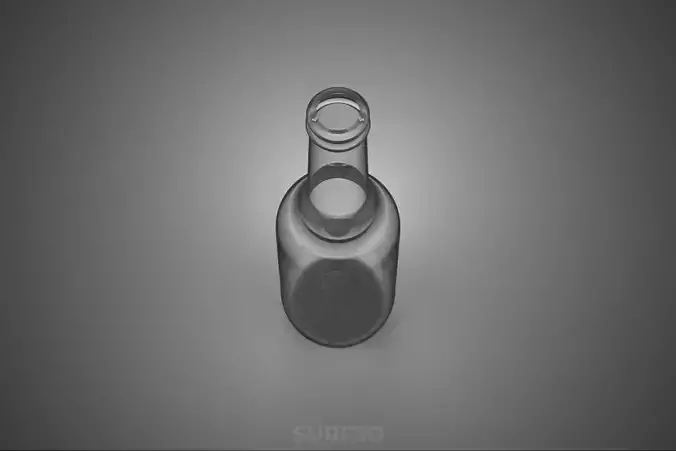 LONGNECK GLASS BOTTLE CONTAINER EMPTY CLEAR BEVERAGE SOFT DRINK 3D model 3