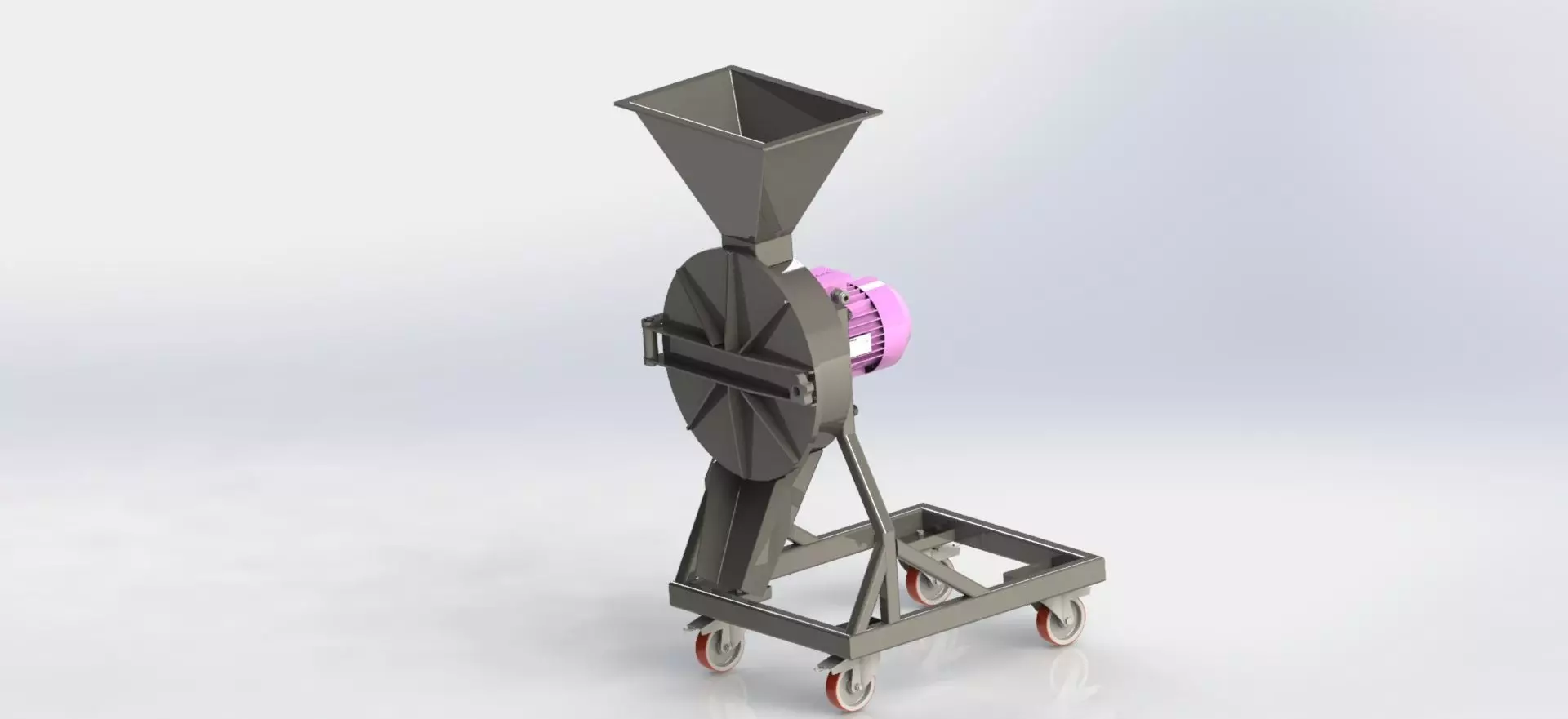 Feed grain and plant stalk crusher and grinder 3D model