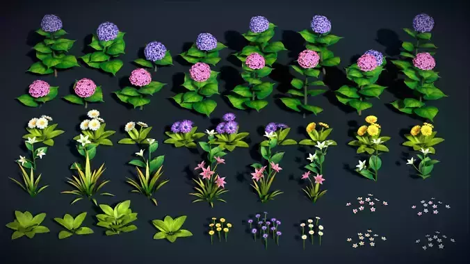 Sylora Bloomscape Stylized Flower Plant Pack Vol-2