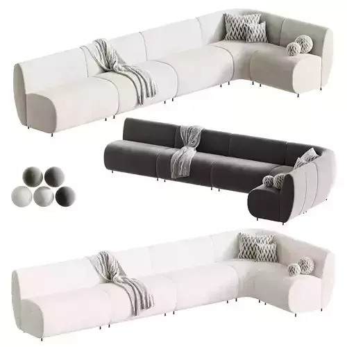 Tape Round corner kitchen sofa right 393x189 cm
