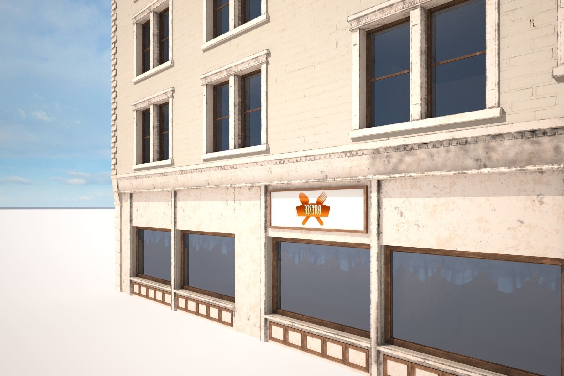 Apartment Building 158 Low Poly 3d Model Low-poly 3D model_1