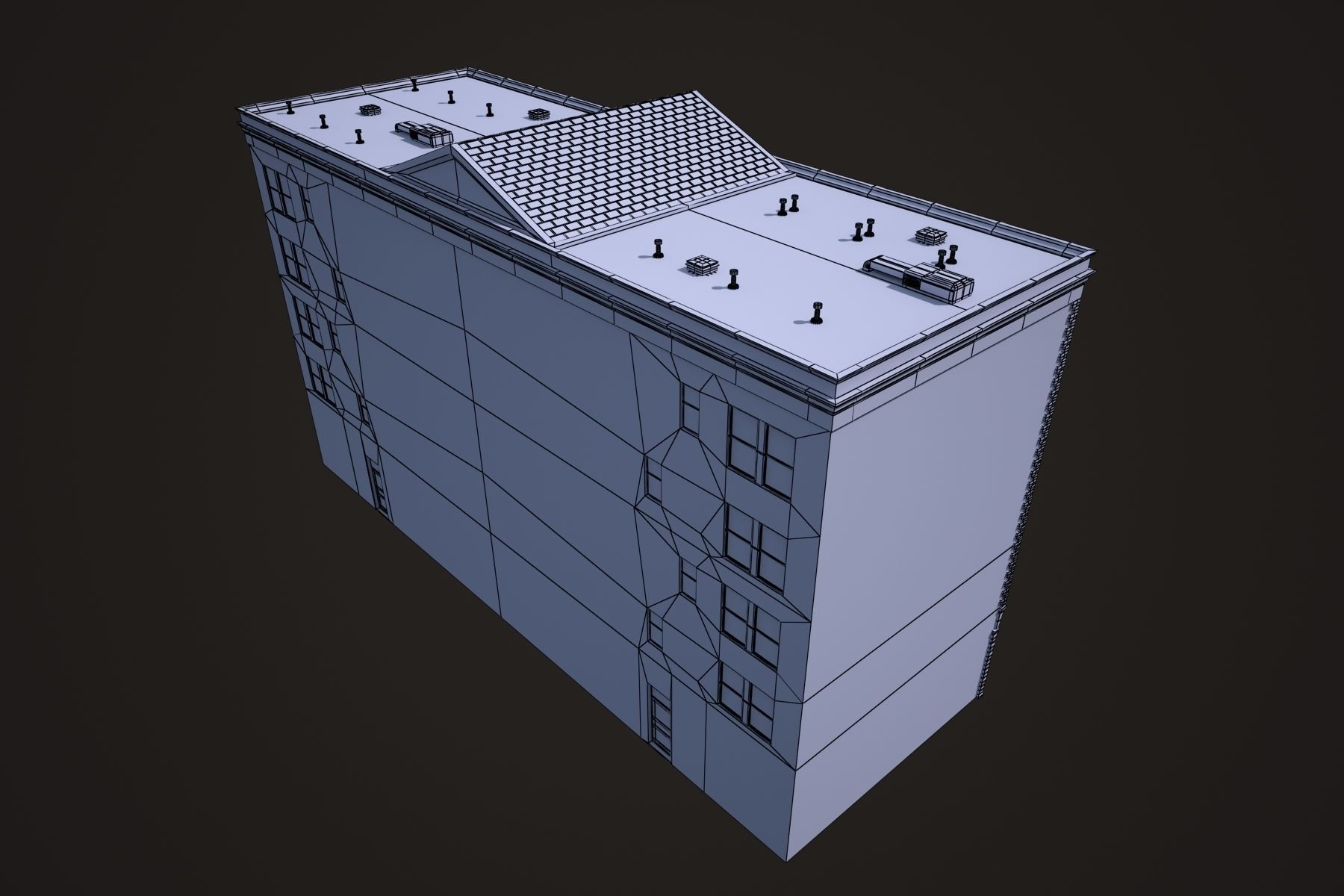 Apartment Building 158 Low Poly 3d Model Low-poly 3D model_13