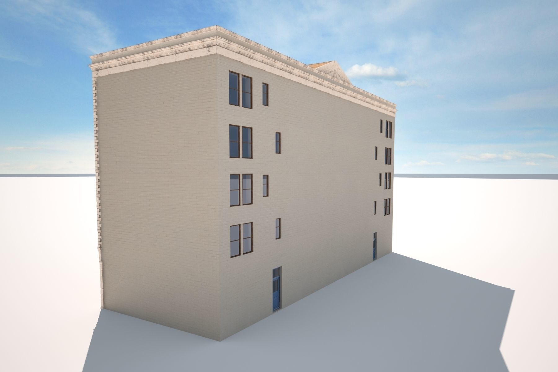 Apartment Building 158 Low Poly 3d Model Low-poly 3D model_9