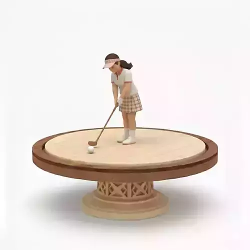 Golf Champion 3D Model on Podium