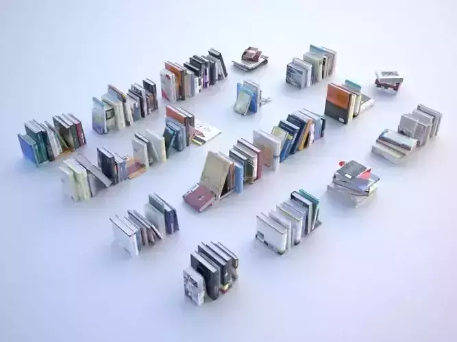 100 unique books 001 3D model