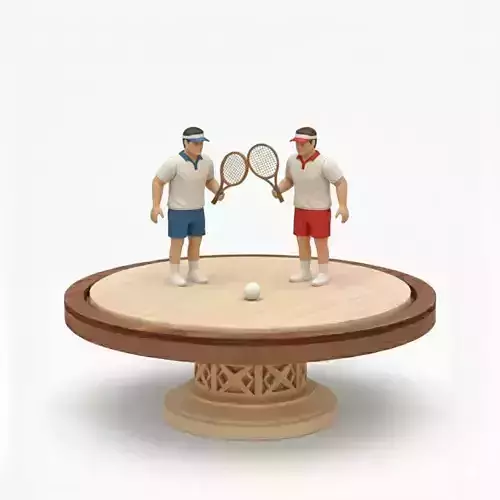 Badminton Champions 3D Model Podium