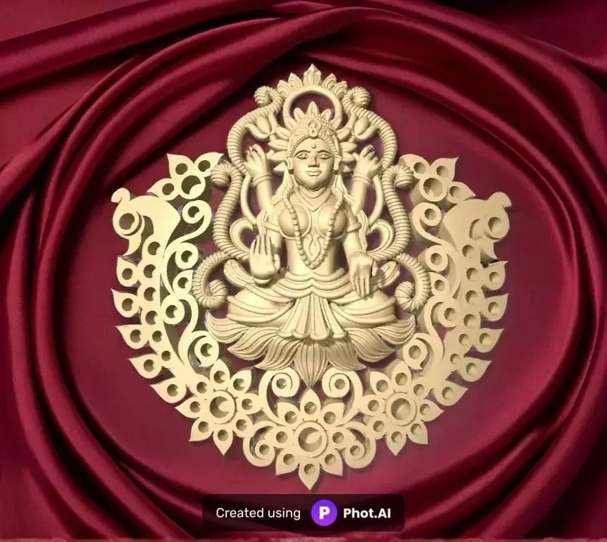 High Detail Goddess Lakshmi Pendant 3D print model